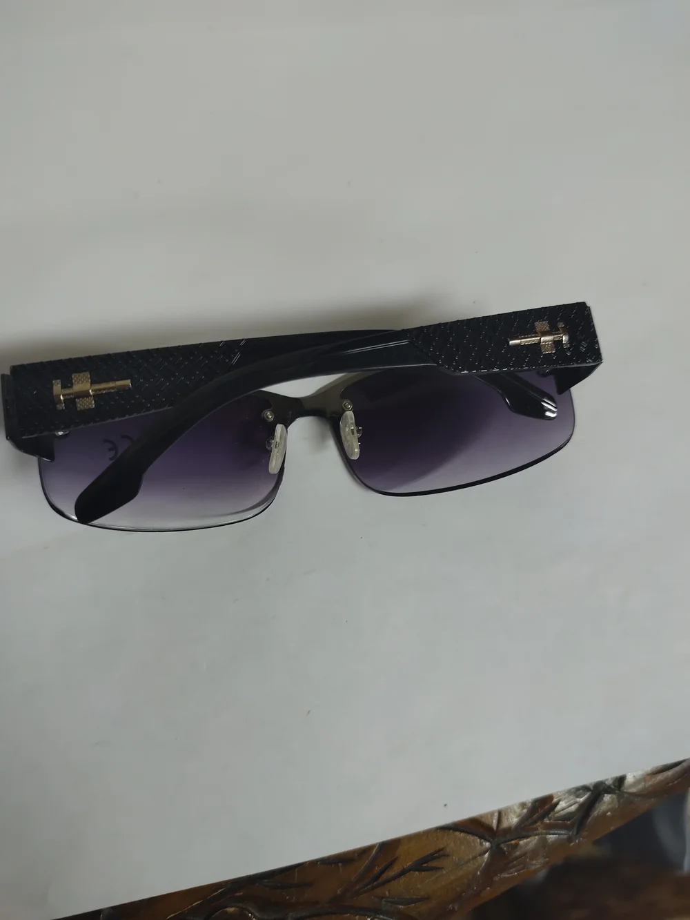 eye candy Rimless Gradient Purple-Black Sunglasses